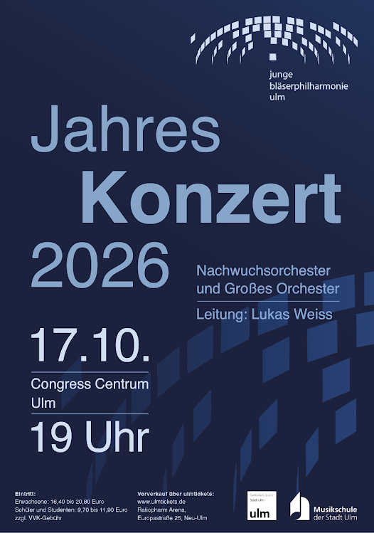 Jahreskonzert der Jungen Bläserphilharmonie Ulm 2026